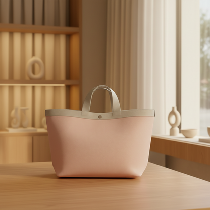 Hervé Chapelier GP Women's Canvas,Coated Canvas Tote Bag Silver,Pink