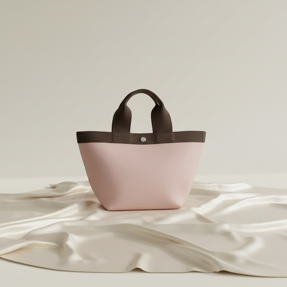 Hervé Chapelier GP Women's Canvas,Coated Canvas Tote Bag Brown,Pink