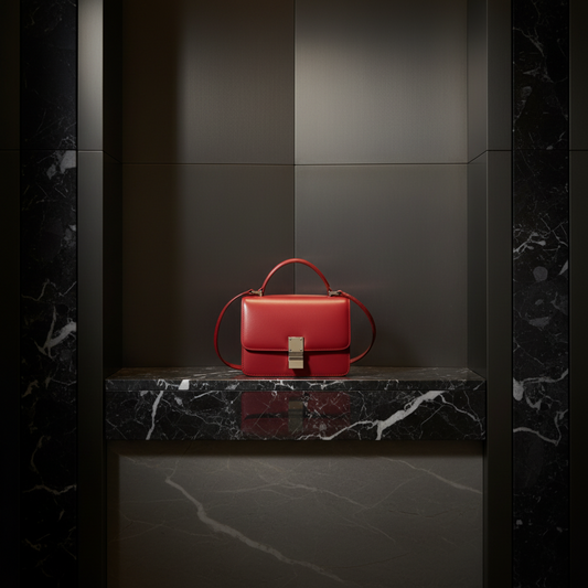 Celine Classic Box Small Women's Leather Shoulder Bag Red Color