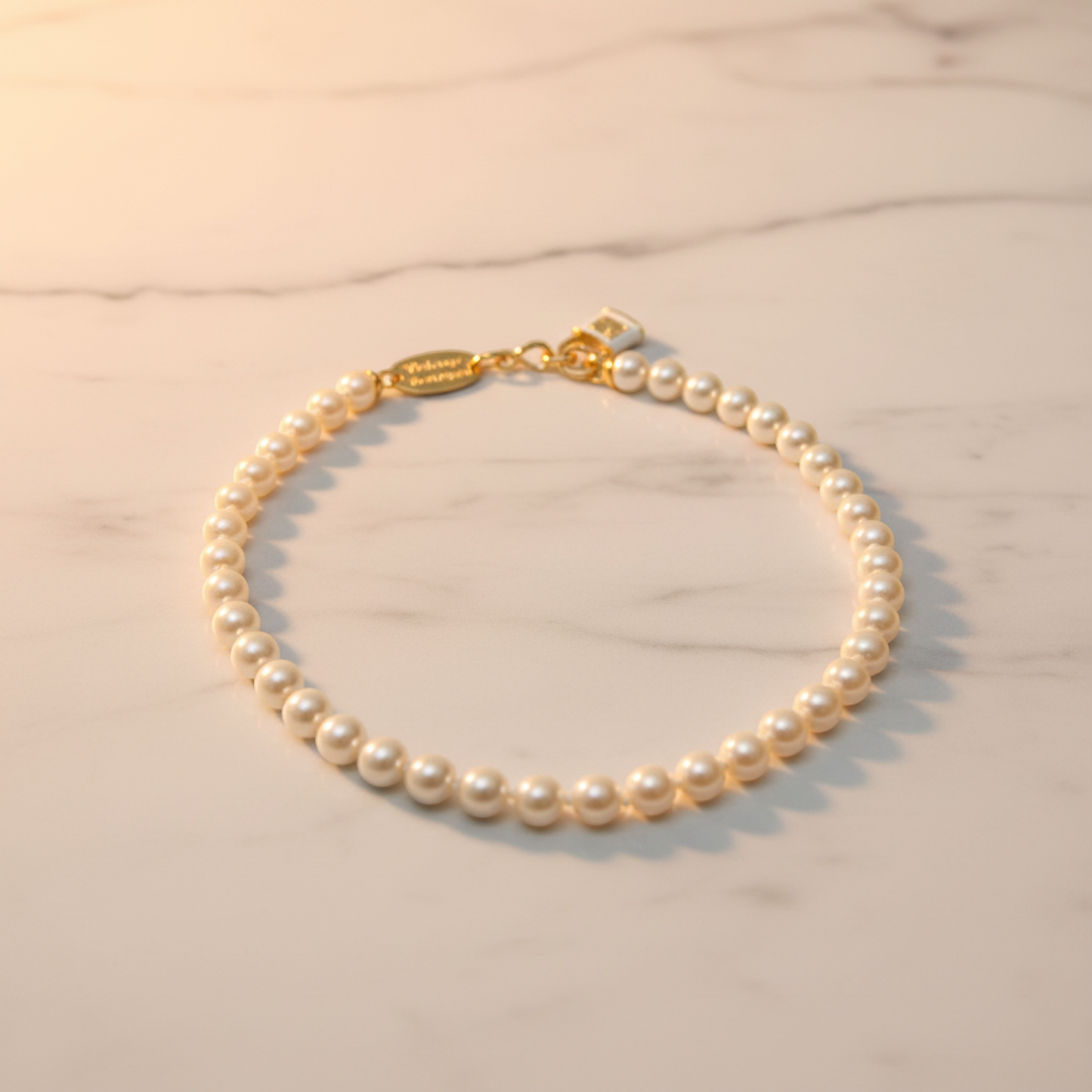 Vivienne Westwood Cadena Charm Artificial Pearl,Metal Artificial Pearl Women's Necklace (Gold,Off-white)