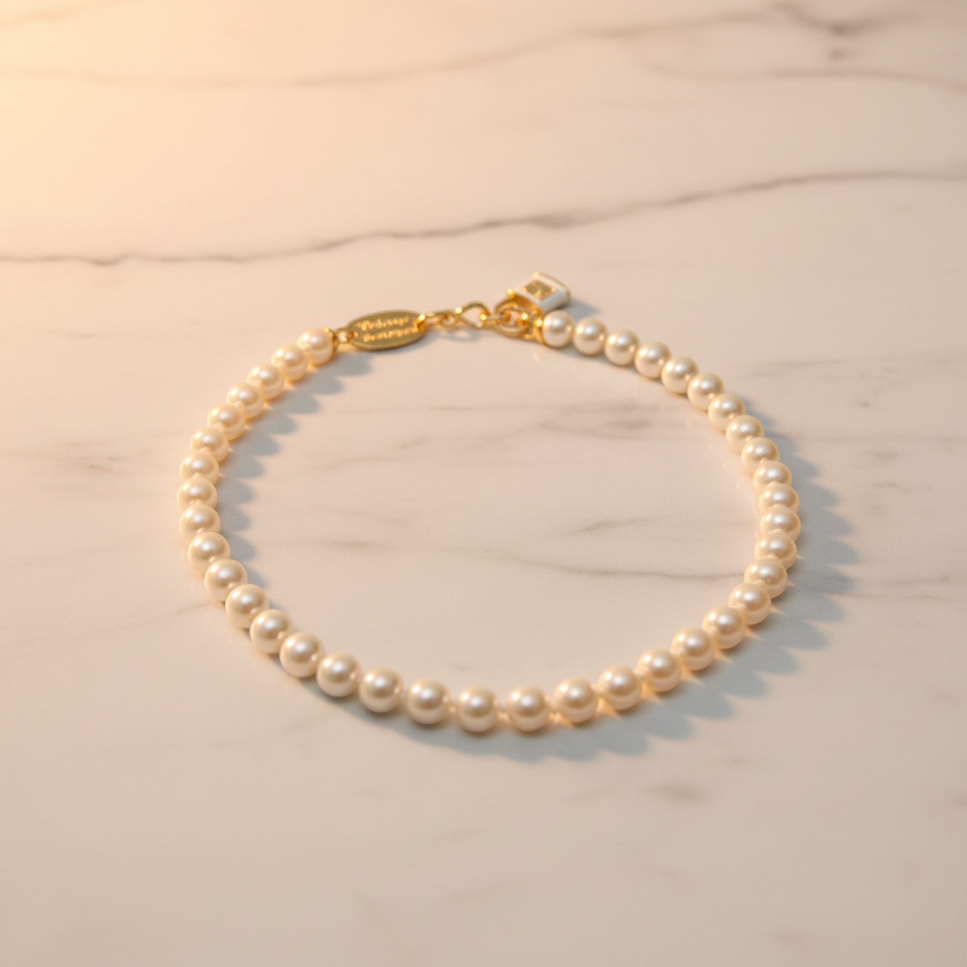 Vivienne Westwood Cadena Charm Artificial Pearl,Metal Artificial Pearl Women's Necklace (Gold,Off-white)