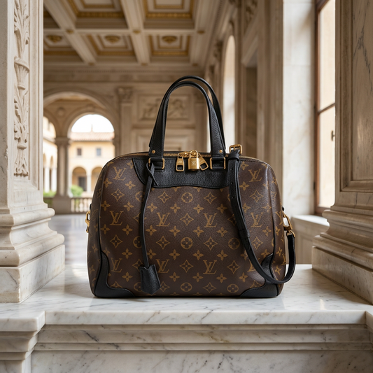 Louis Vuitton Monogram Macassar Retiro M50058 Women's Handbag,Shoulder Bag Black,Brown