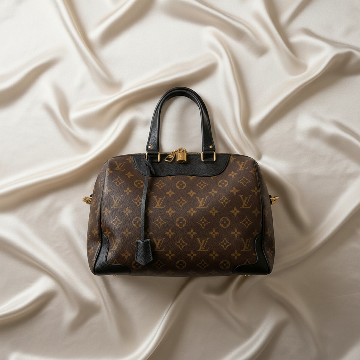 Louis Vuitton Monogram Macassar Retiro M50058 Women's Handbag,Shoulder Bag Black,Brown