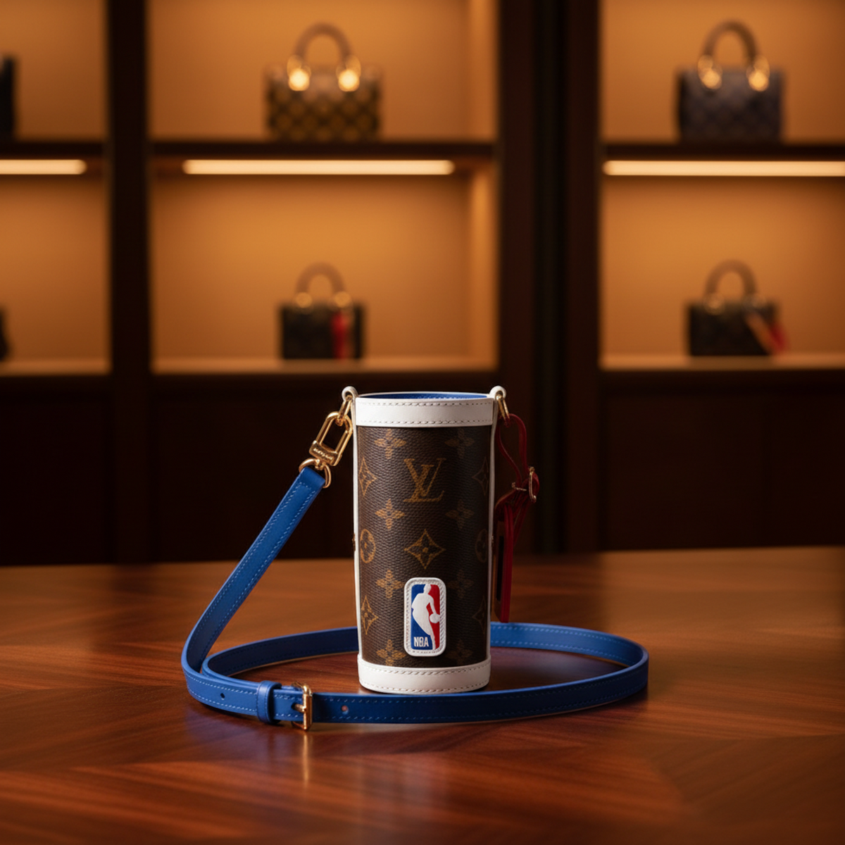 Louis Vuitton Monogram NBA Collaboration Flask Holder GI0565 Men,Women Shoulder Bag Blue,Brown,White