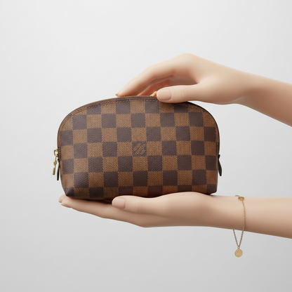 Louis Vuitton Damier Pochette Cosmetique N47516 Women's Pouch Ebene