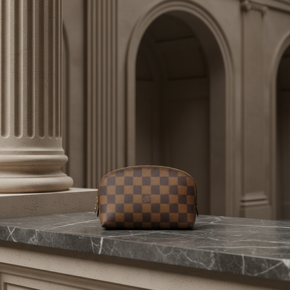 Louis Vuitton Damier Pochette Cosmetique N47516 Women's Pouch Ebene
