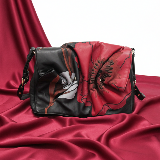 Valentino Garavani Bloomy QW0B0C81GQS Women's Leather Shoulder Bag Black,Brown,Red Color