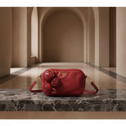 Prada NAPPA ROSE BP0166 Women's Leather Shoulder Bag Pink