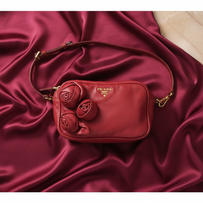 Prada NAPPA ROSE BP0166 Women's Leather Shoulder Bag Pink