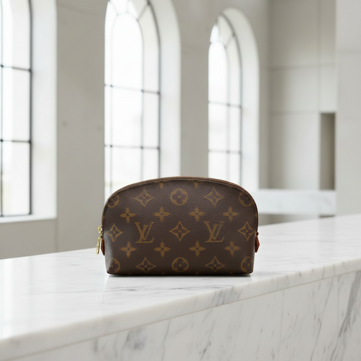 Louis Vuitton Monogram Cosmetic Pouch M47515 Women's Pouch Brown