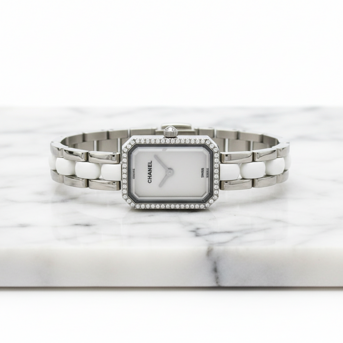 CHANEL Premiere Diamond Stainless Steel Quartz Ladies Watch H3059 Polished