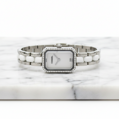 CHANEL Premiere Diamond Stainless Steel Quartz Ladies Watch H3059 Polished