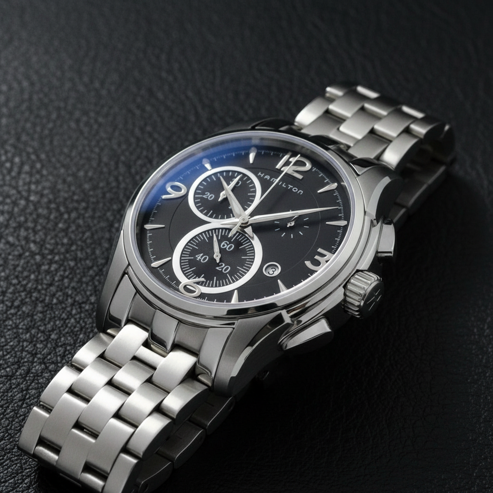 HAMILTON Jazzmaster Stainless Steel Quartz Mens Watch H32612135 Polished