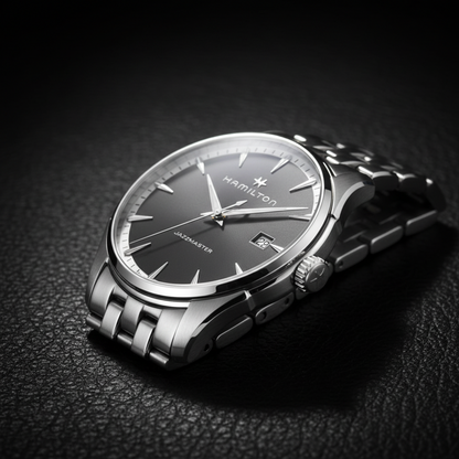 HAMILTON Jazzmaster Stainless Steel Quartz Mens Watch H32451141 Polished