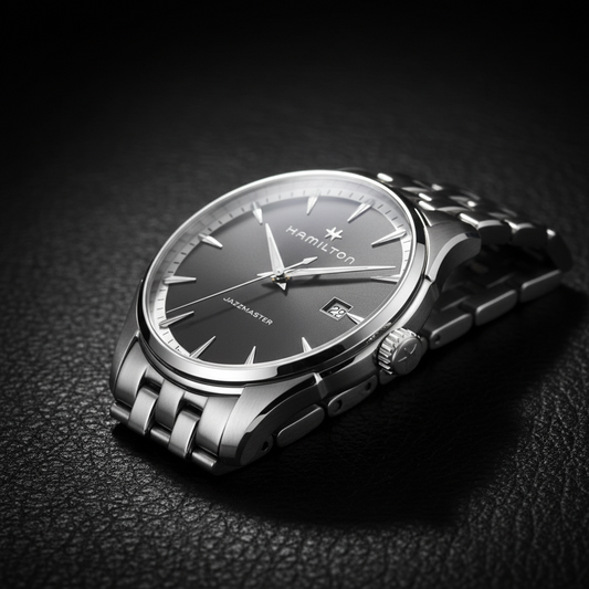 HAMILTON Jazzmaster Stainless Steel Quartz Mens Watch H32451141 Polished