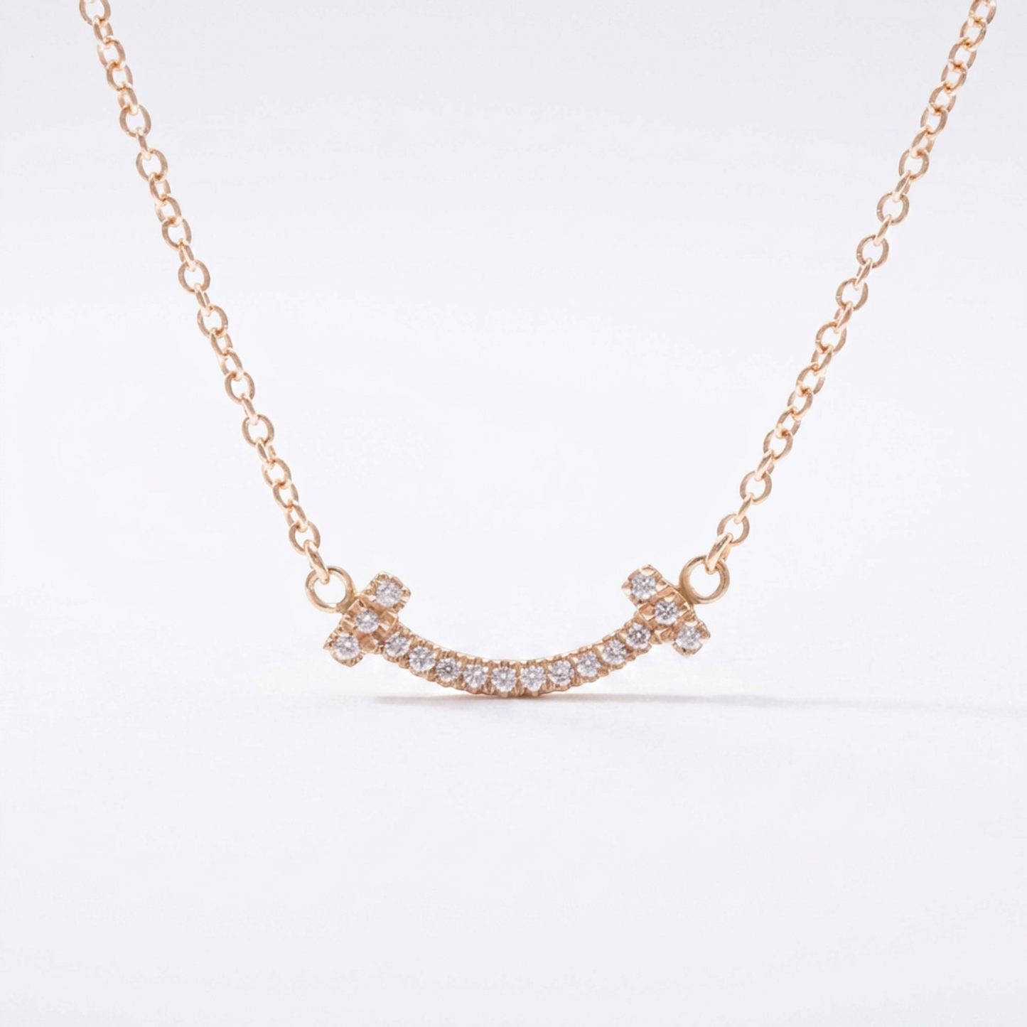 Tiffany Tiffany T Smile Small Size Necklace Pink Gold (18K) No Stone Men,Women Fashion Necklace (Pink Gold)