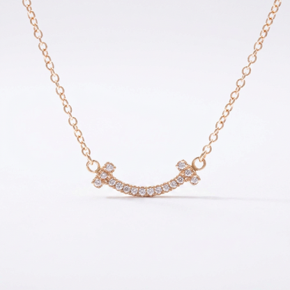 Tiffany Tiffany T Smile Small Size Necklace Pink Gold (18K) No Stone Men,Women Fashion Necklace (Pink Gold)