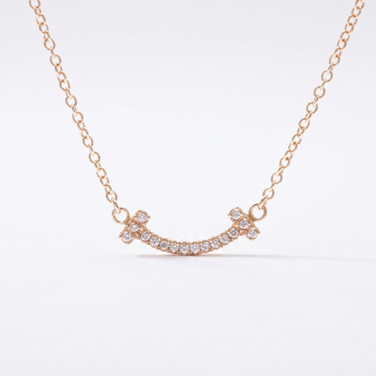 Tiffany Tiffany T Smile Small Size Necklace Pink Gold (18K) No Stone Men,Women Fashion Necklace (Pink Gold)