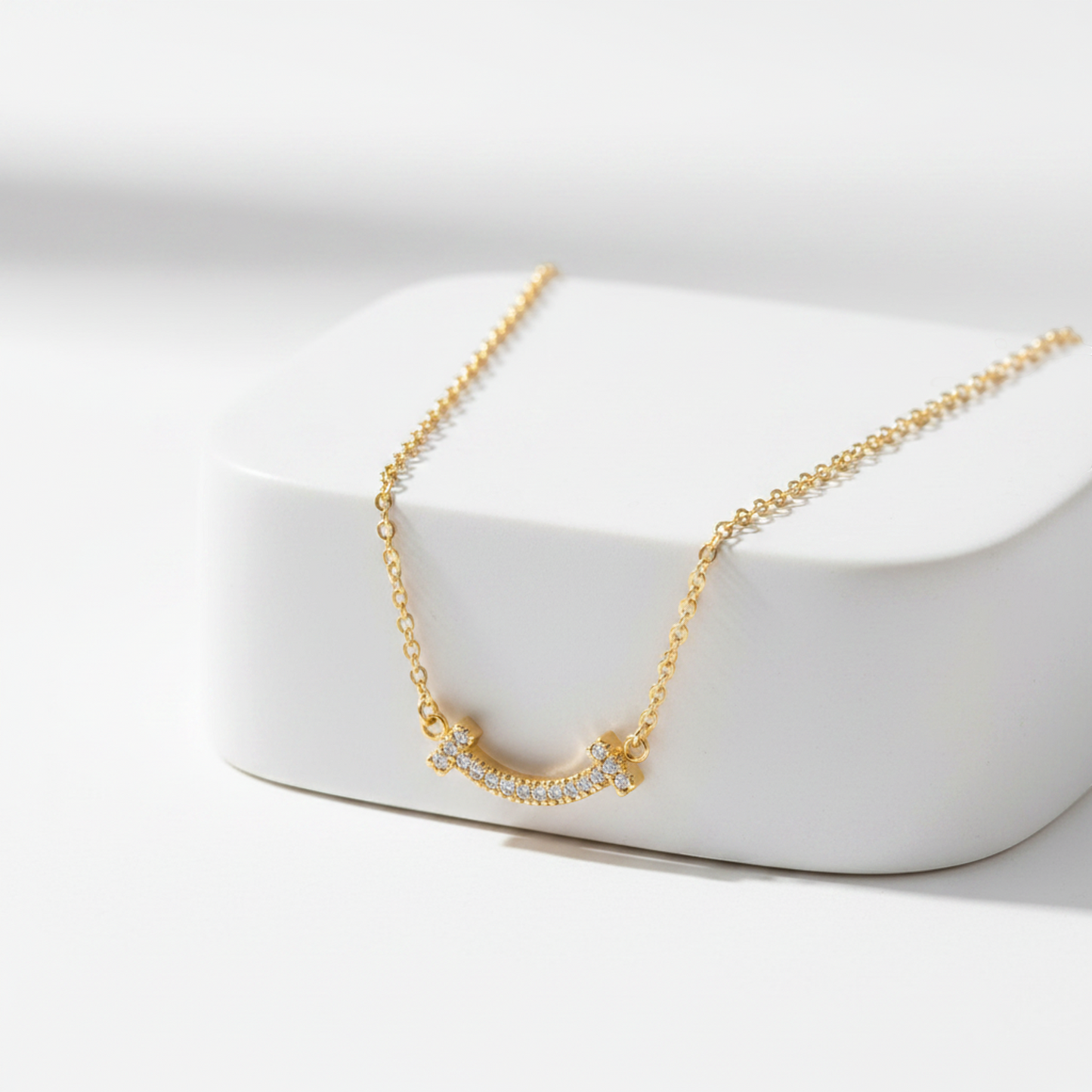 Tiffany Tiffany T Smile Micro Size Necklace Pink Gold (18K) No Stone Men,Women Fashion Necklace (Pink Gold)