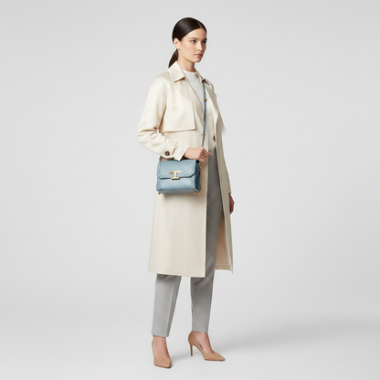 Tod's T-Timeless Chain Shoulder Bag Women's Leather Handbag,Shoulder Bag Light Blue