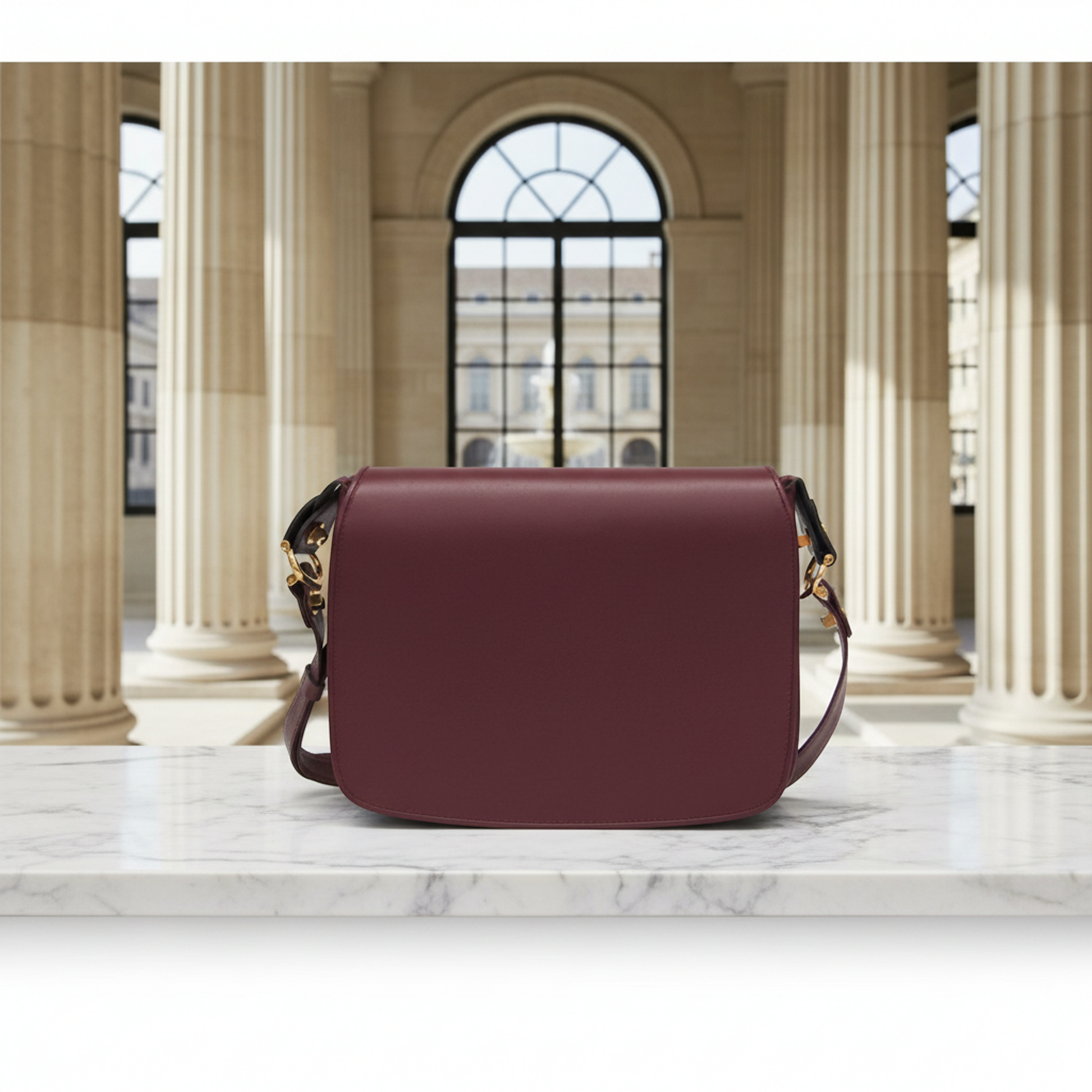 Cartier Must Women's Leather Messenger Bag,Shoulder Bag Bordeaux