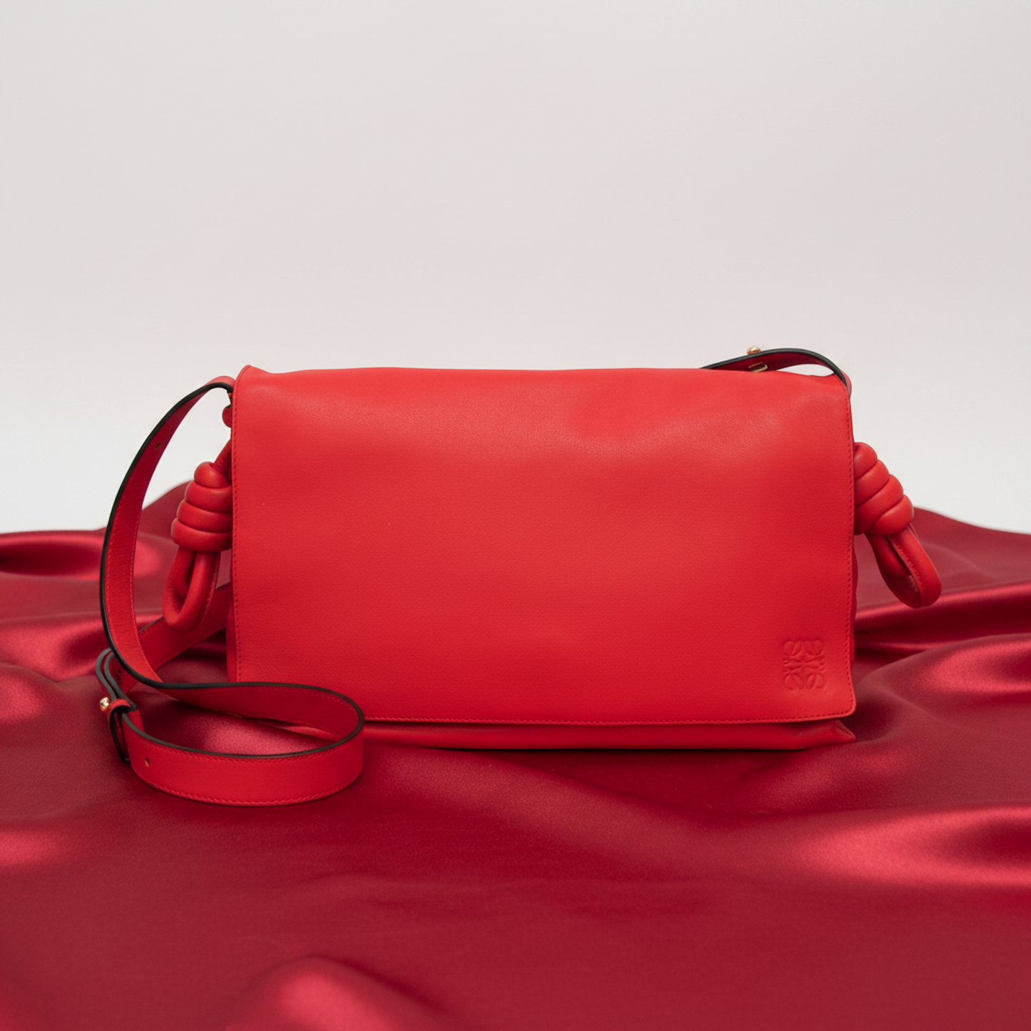 Loewe Flamenco Flap Women's Leather Messenger Bag,Shoulder Bag Red Color