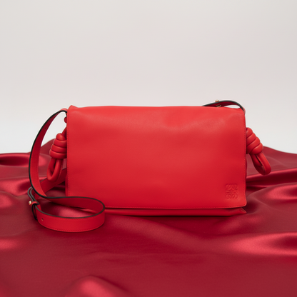 Loewe Flamenco Flap Women's Leather Messenger Bag,Shoulder Bag Red Color