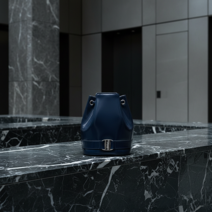 Salvatore Ferragamo Vara BZ-21 6702 Women's Leather Backpack Navy