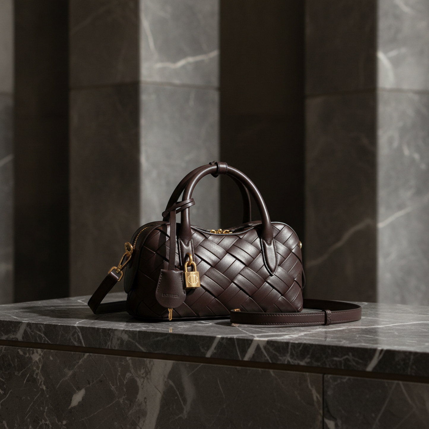 Stella McCartney Rider Crossbody Bag Women's Polyester Handbag,Shoulder Bag Dark Brown