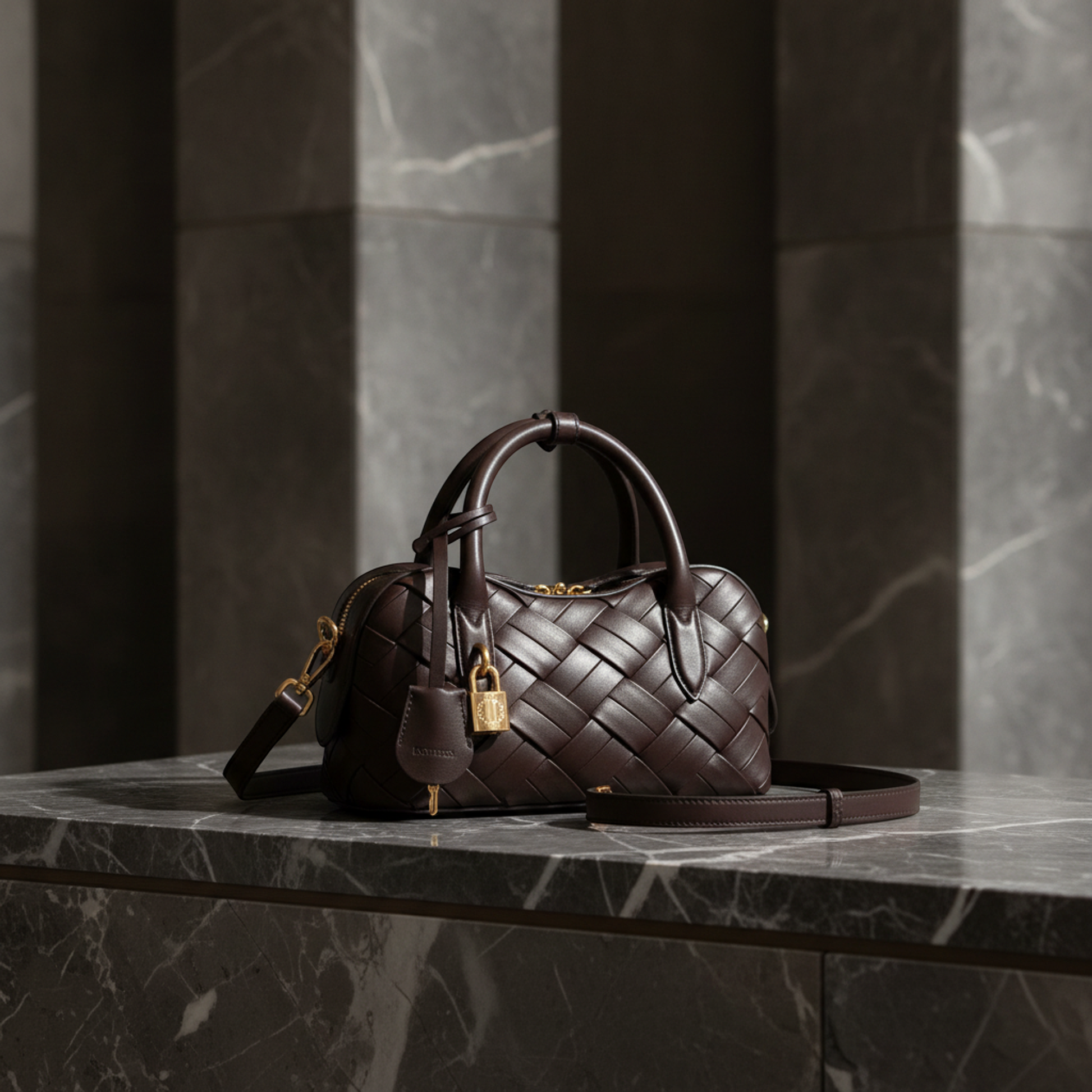 Stella McCartney Rider Crossbody Bag Women's Polyester Handbag,Shoulder Bag Dark Brown