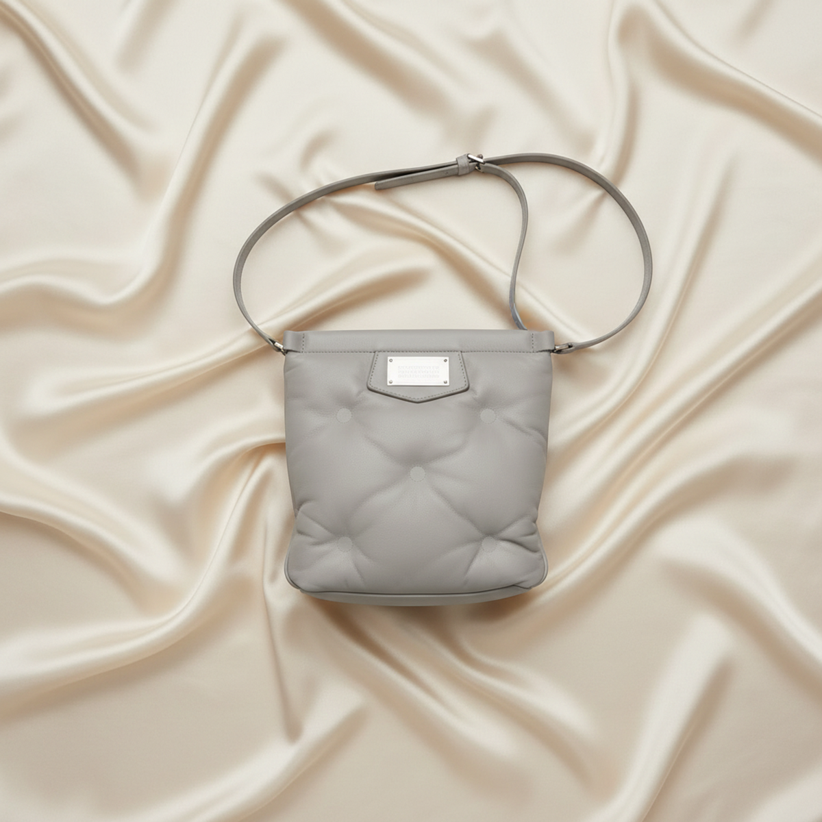 Maison Margiela GLAM SLAM SB1WG0005 Women,Men Leather Shoulder Bag Light Gray