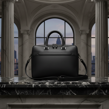 Salvatore Ferragamo FZ-24 0458 Men's Leather Briefcase,Handbag Black