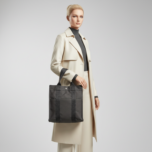 Hermes Her Line A Dos MM Men,Women Polyamide,Polyester Backpack Black,Gray