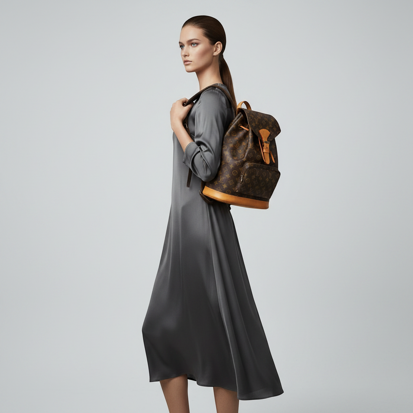 Louis Vuitton Monogram Montsouris GM M51135 Women's Backpack Brown