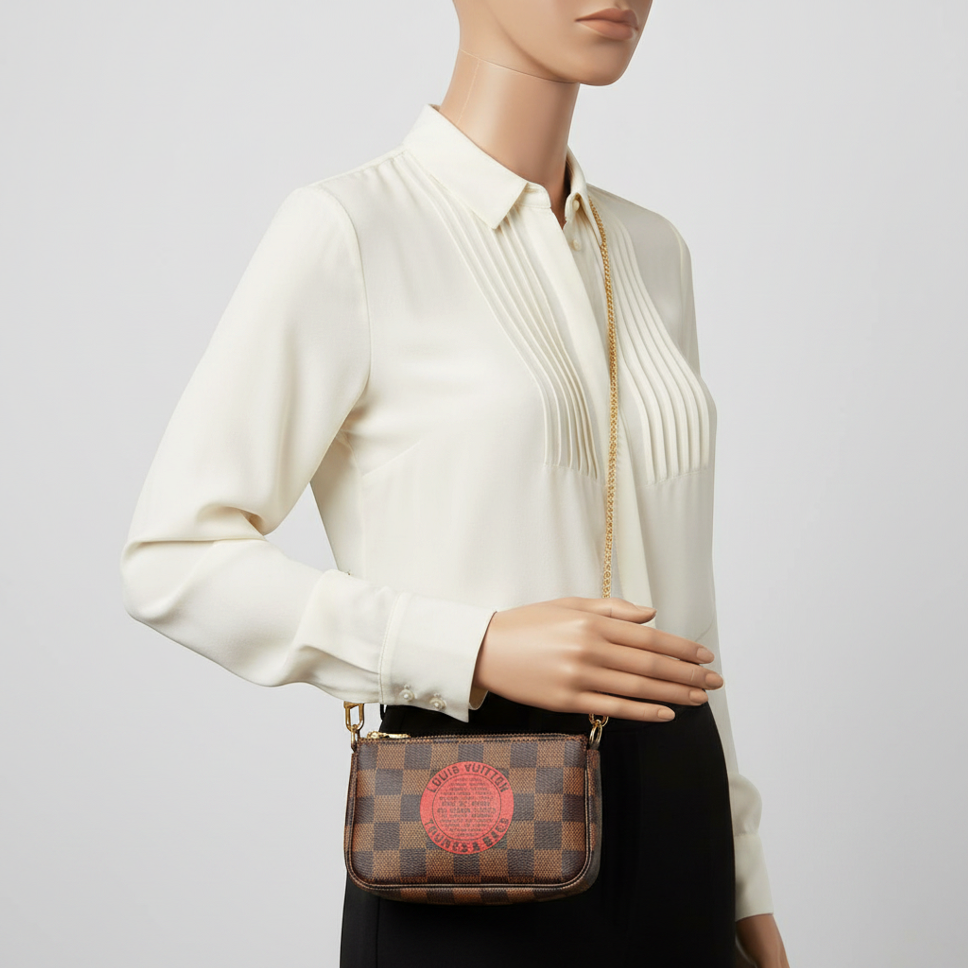Louis Vuitton Damier Mini Pochette Accessoires T&B N58011 Women's Handbag Ebene
