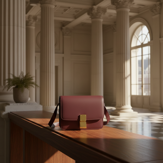 Celine Classic Box Small Women's Leather Shoulder Bag Bordeaux