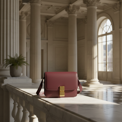 Celine Classic Box Small Women's Leather Shoulder Bag Bordeaux