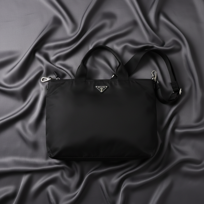 Prada TESSUTO Women,Men Nylon Tote Bag Black
