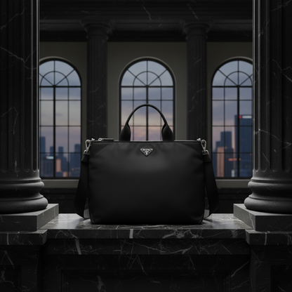 Prada TESSUTO Women,Men Nylon Tote Bag Black