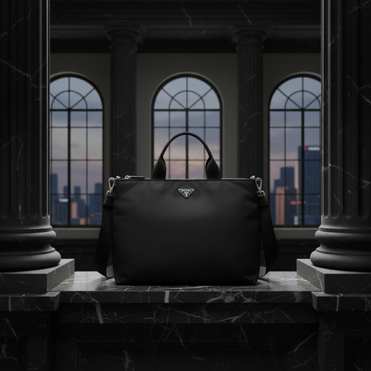 Prada TESSUTO Women,Men Nylon Tote Bag Black