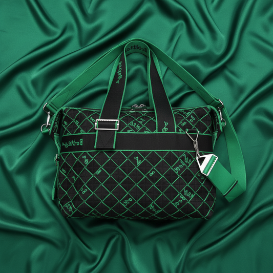 Bottega Veneta Lightweight Webbing Intrecciato 679970 Men's Polyamide Boston Bag,Shoulder Bag Black,Green