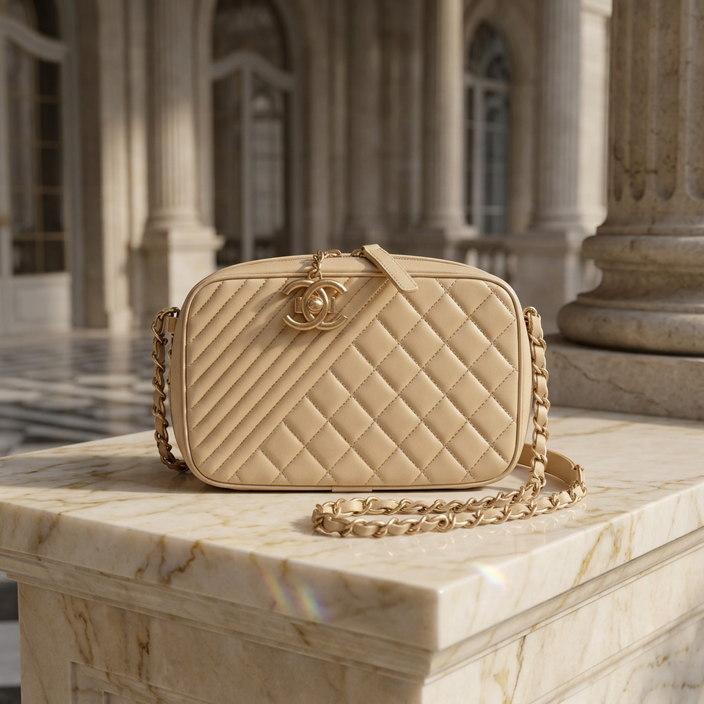 Chanel Cocoboy Camera Bag A92655 Women's Leather Shoulder Bag Gold