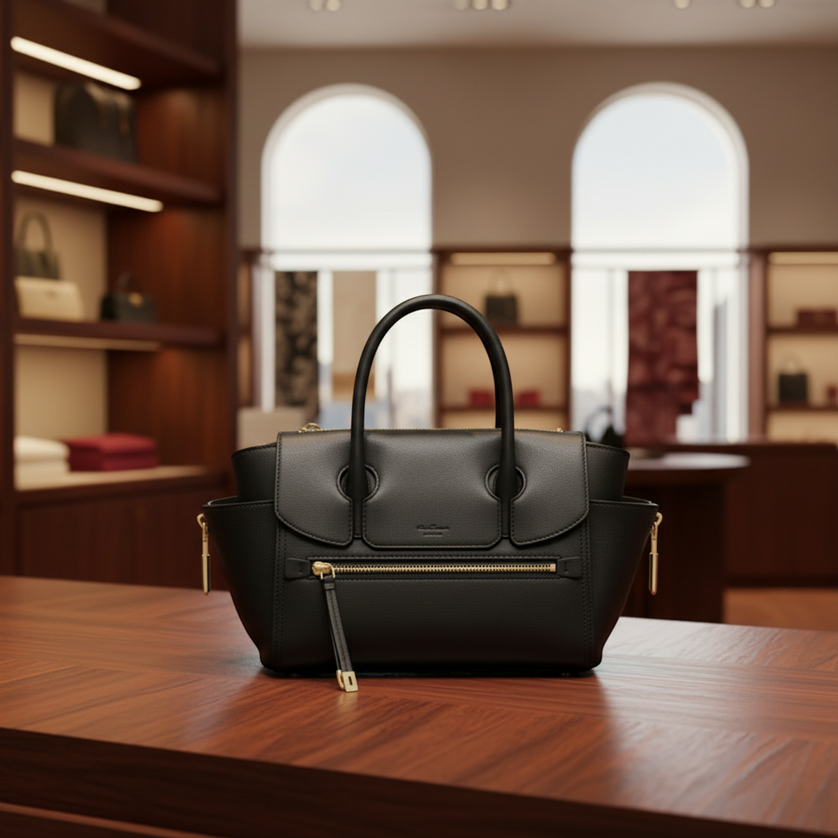 Salvatore Ferragamo GF-21 G840 Women's Leather Handbag,Shoulder Bag Dark Navy