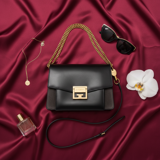 Givenchy GV3 Small BB501CB033 Women's Leather,Suede Handbag,Shoulder Bag Black