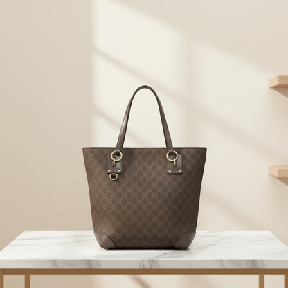 Gucci GG Canvas 353706 Women's GG Canvas Tote Bag Dark Brown