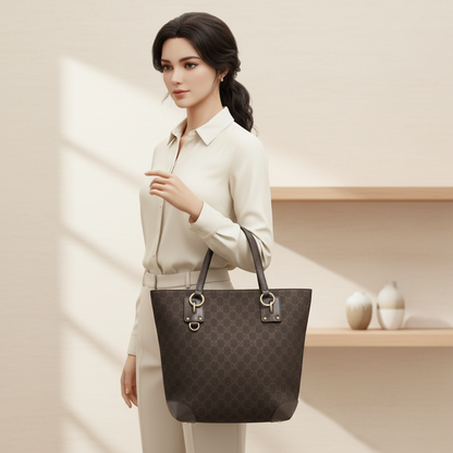 Gucci GG Canvas 353706 Women's GG Canvas Tote Bag Dark Brown