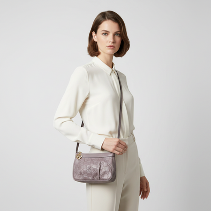 Gucci Guccissima 256899 Women's Leather Shoulder Bag Light Purple
