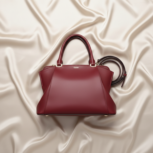 Cartier C De Cartier L1001829 Women's Leather Handbag,Shoulder Bag Bordeaux