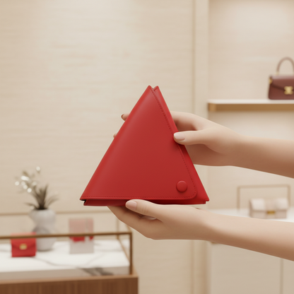 Bottega Veneta Triangle Multi-Case Men,Women Leather Clutch Bag,Pouch Red Color