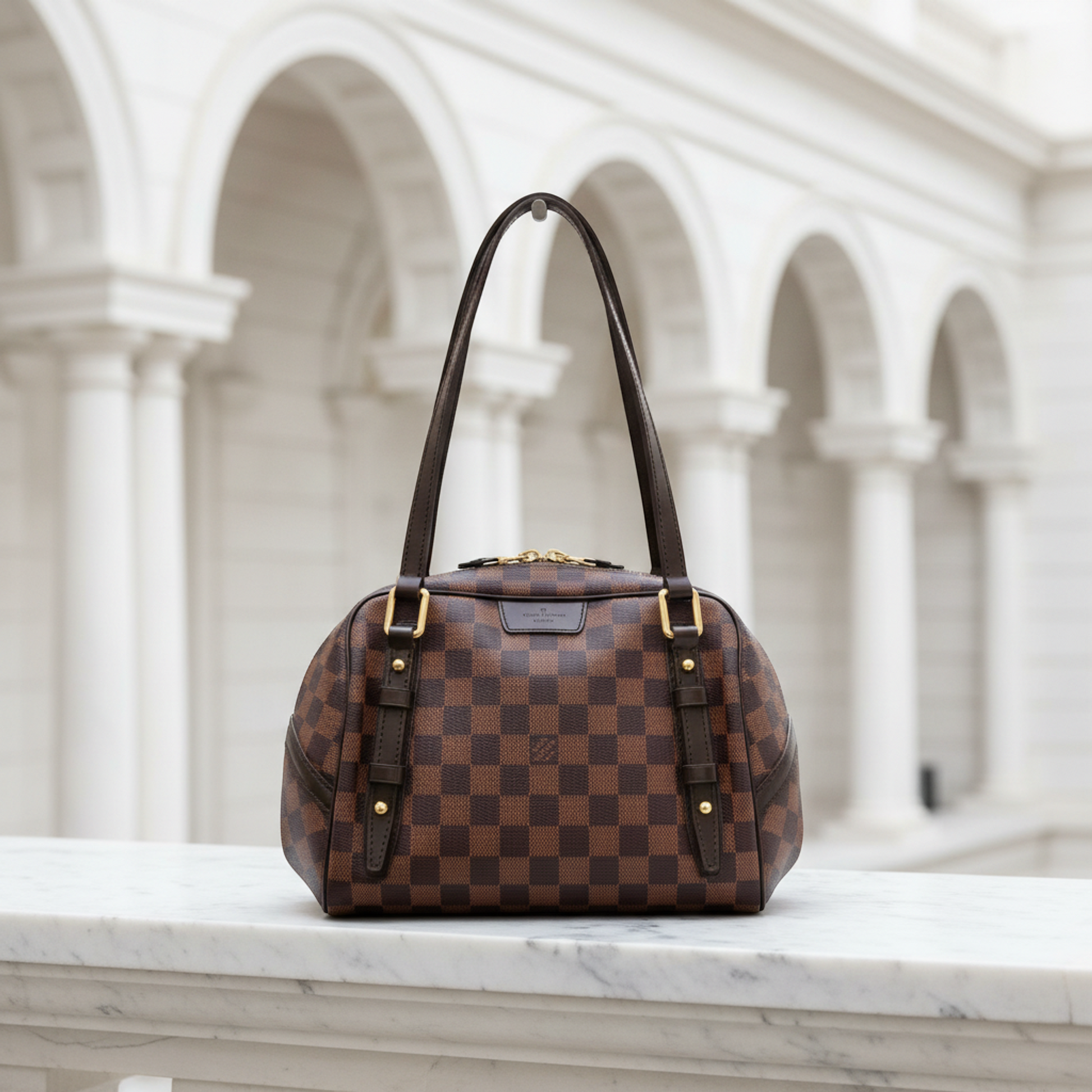 Louis Vuitton Damier Rivington PM N41157 Women's Shoulder Bag Ebene
